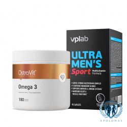 OstroVit omega 3 180kaps, + VpLab vitaminų rinkinys - Pasirinkimas : Vyriški vitaminai