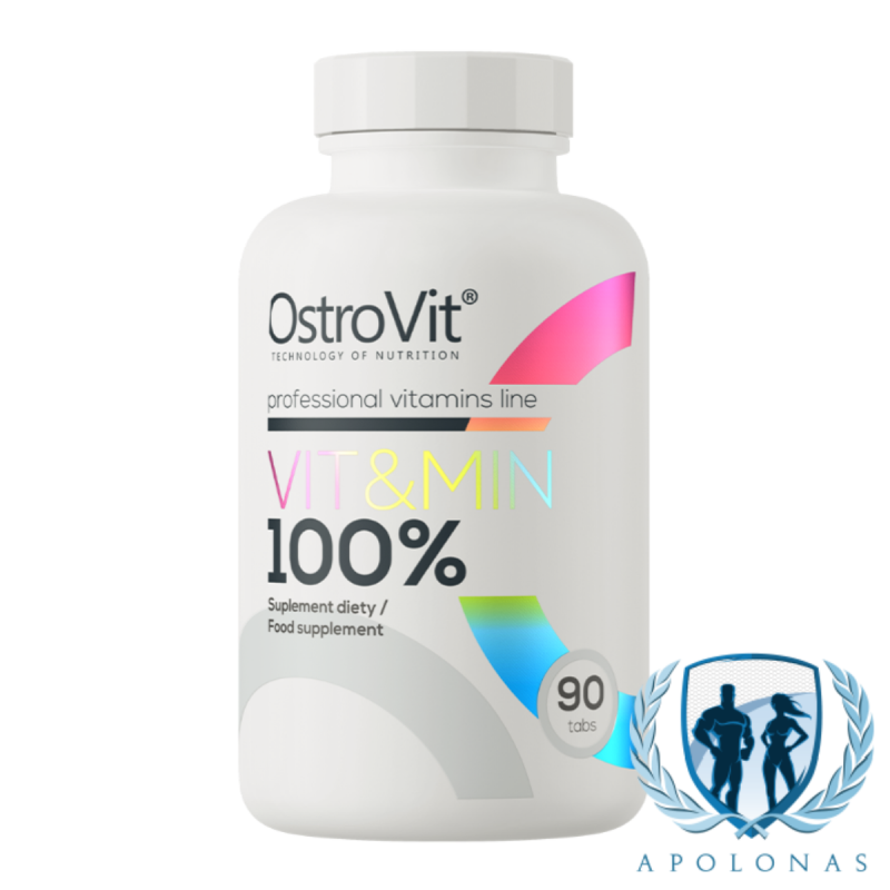 OstroVit 100% Vitaminai ir Mineralai 90tab.