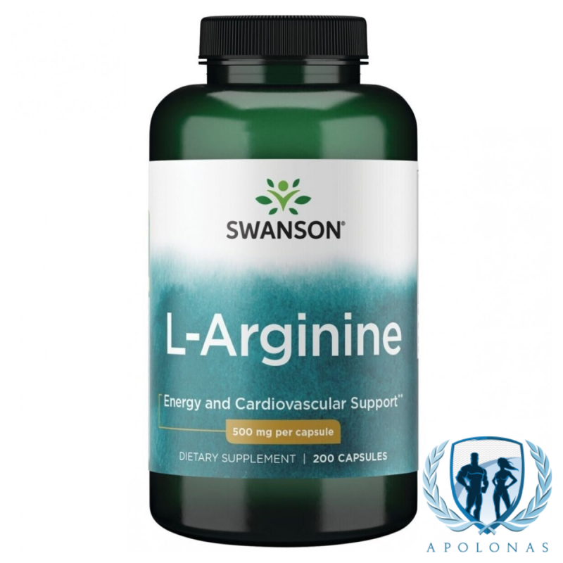 Swanson L-Argininas 500mg 200 kaps.