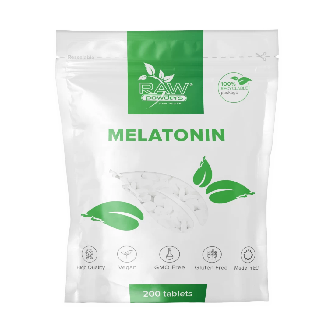 Raw Powders Melatonin 200 tab.
