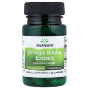 Swanson Ginkgo Biloba standartizuotas ekstraktas 60mg 30kaps.