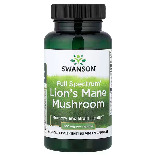 Swanson Lion's Mane (Liūto Karčiai) 500mg 60kaps.