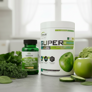 Genius Nutrition Super Greens 300g + Swanson Pieno Rūgšties Bakterijos (Probiotikai-16) 60kaps. rinkinys