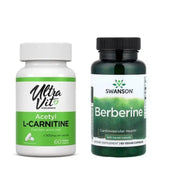 UltraVit Acetyl-L-Carnitine 60 kaps. + Swanson Berberinas (Natūralus) 400mg 60kaps.