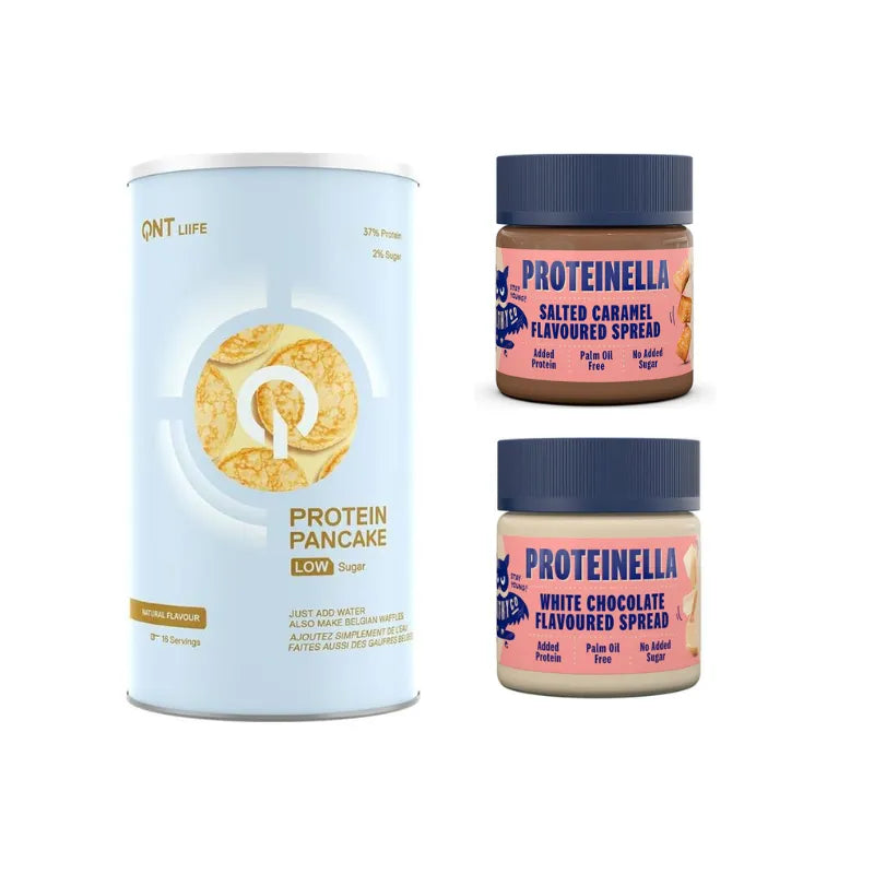 QNT Protein Pancake 500g + 2 vnt. HealthyCo Proteinella 200g rinkinys