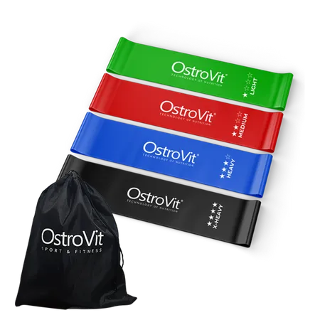 OstroVit Elastinių Treniruočių Gumų Rinkinys (4 vnt. viename)