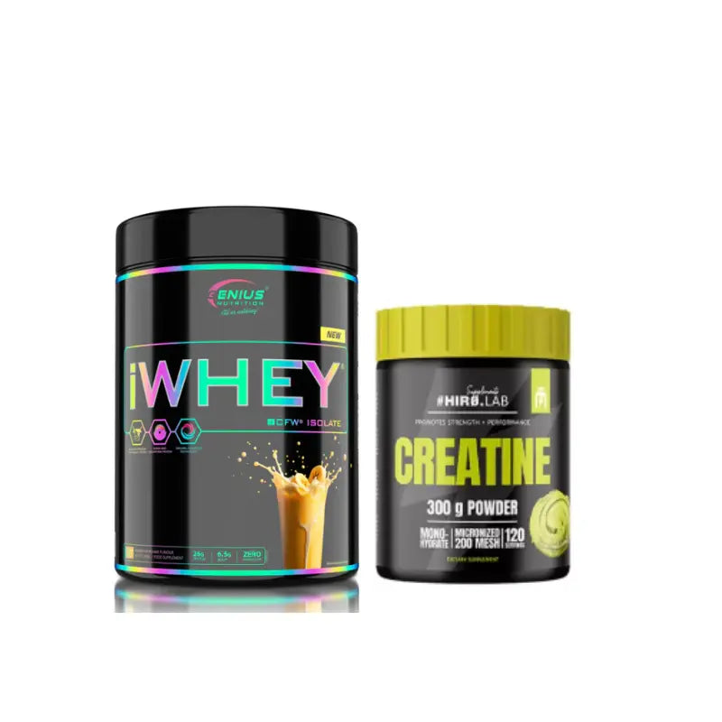 Genius Nutrition iWhey Isolate 900g + HIRO.LAB Creatine 300g