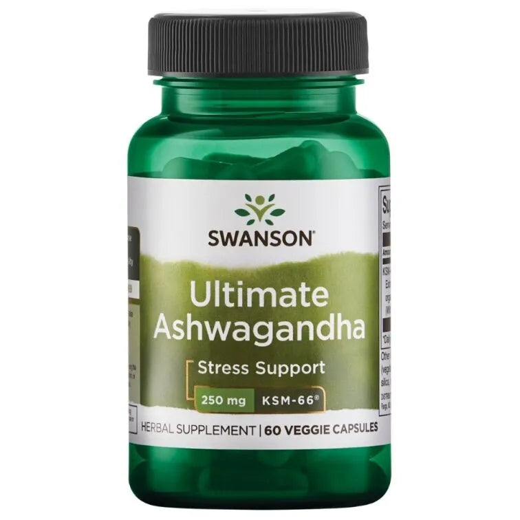 Swanson Ašvaganda KSM-66 ekstraktas 250mg 60kaps.