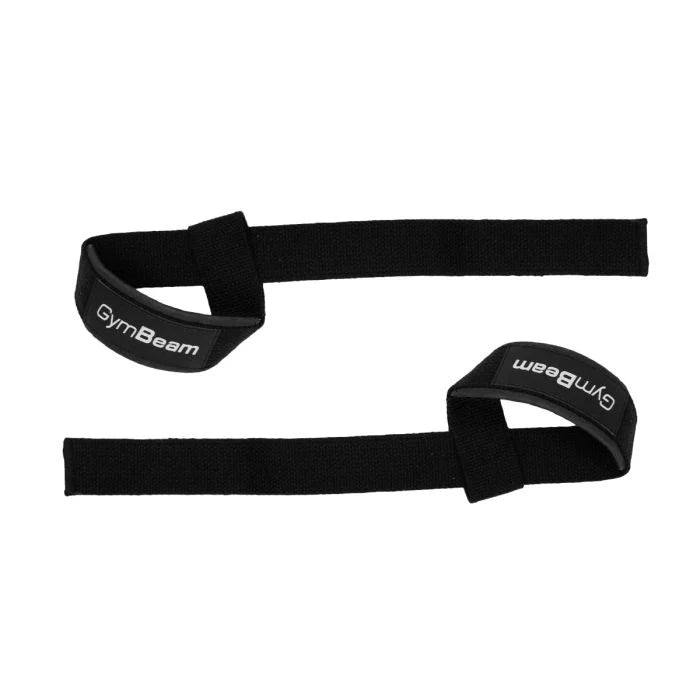 GymBeam dirželiai štangai kelti (straps) Juodi