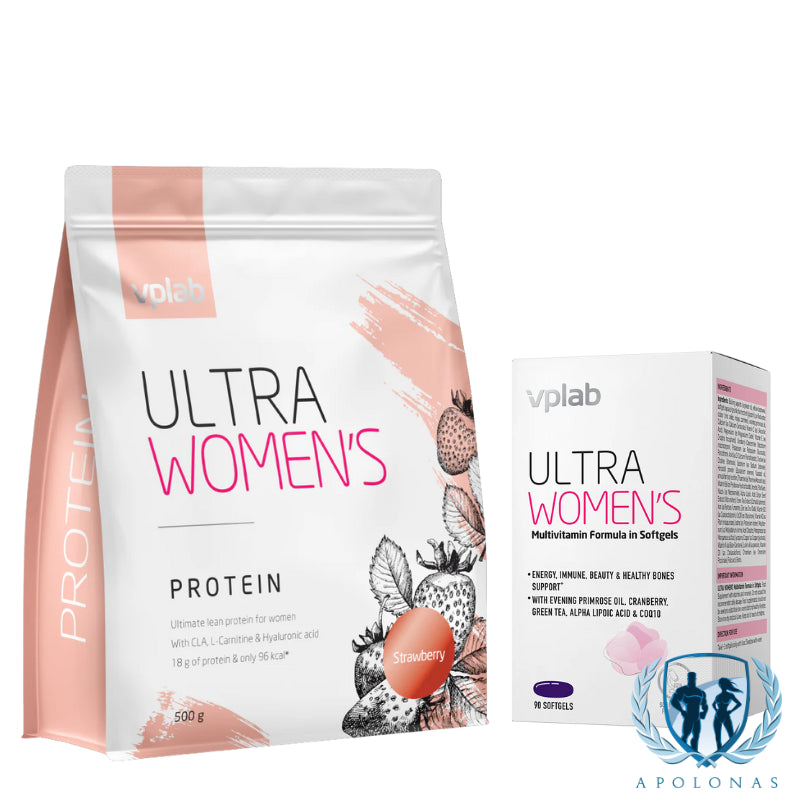 VpLab Ultra Women's Multivitamin Formula 90 kaps. + VPLAB Ultra Women's Protein 500g rinkinys